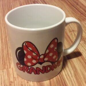 Disney Cup Large New Grandma & Mouse Ears On Both SIdes.4 1/2" Tall